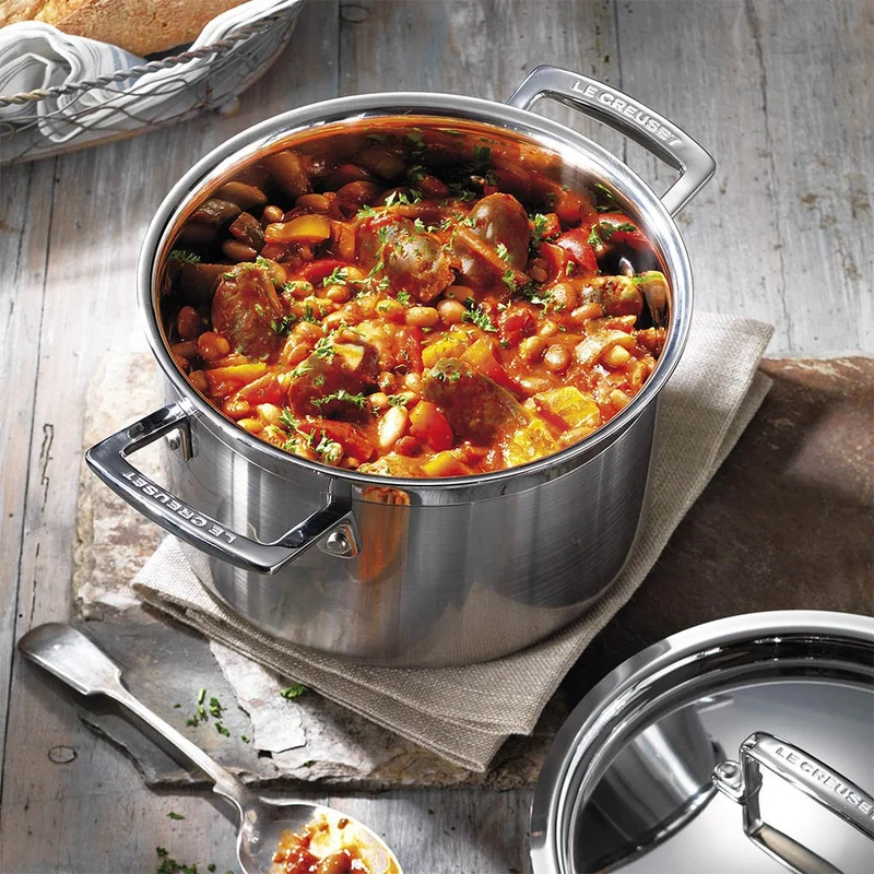 Batería de 3 piezas acero inoxidable Le Creuset
