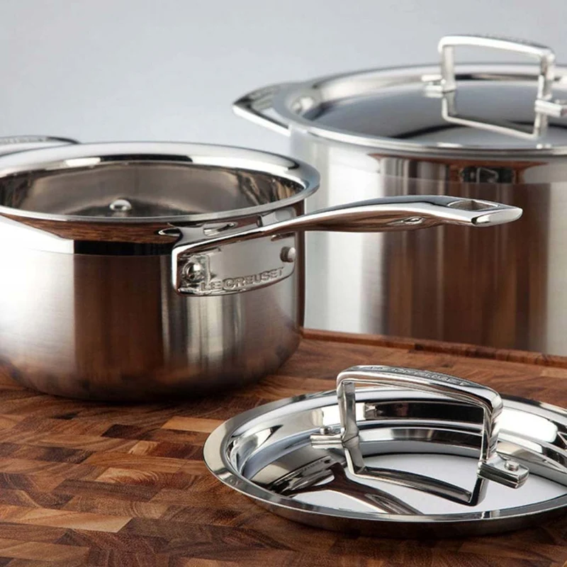 Batería de 3 piezas acero inoxidable Le Creuset