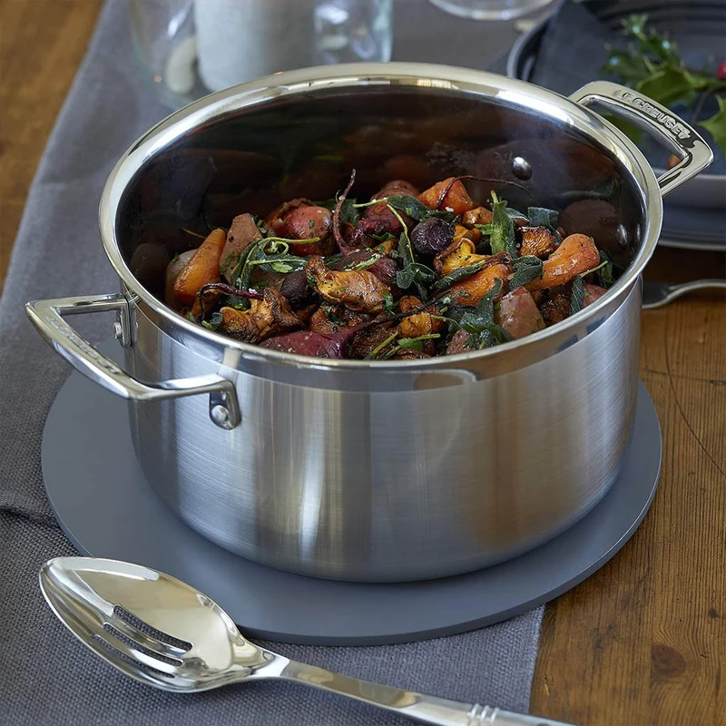 Batería de 3 piezas acero inoxidable Le Creuset
