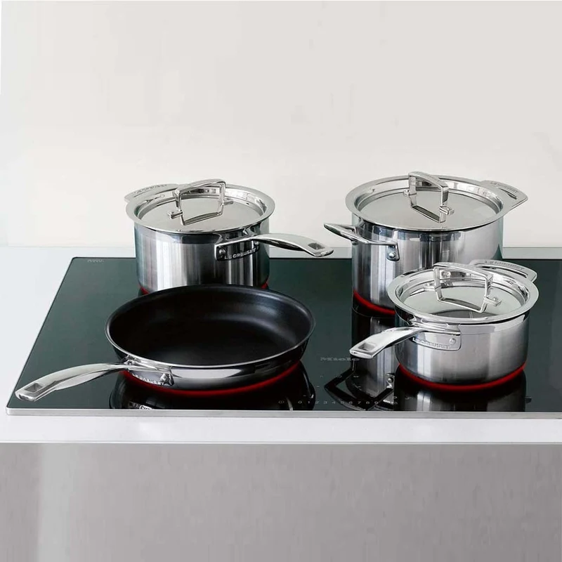 Batería de 3 piezas acero inoxidable Le Creuset