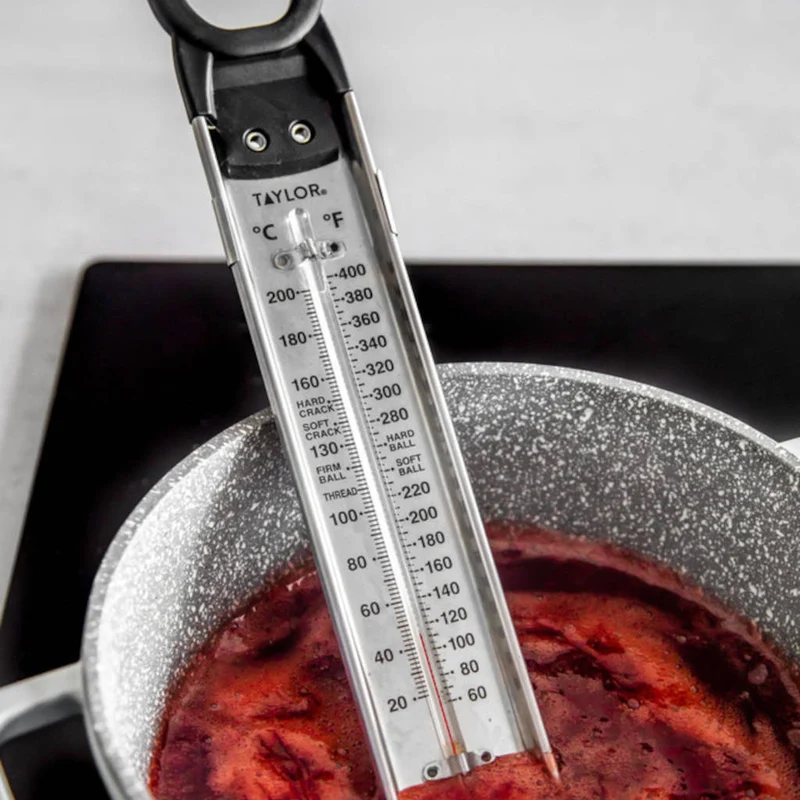 Termómetro para azúcar y frituras de acero inox, con clip de Taylor