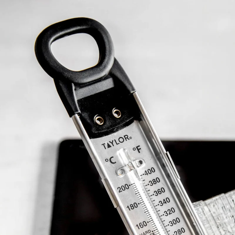 Termómetro para azúcar y frituras de acero inox, con clip de Taylor