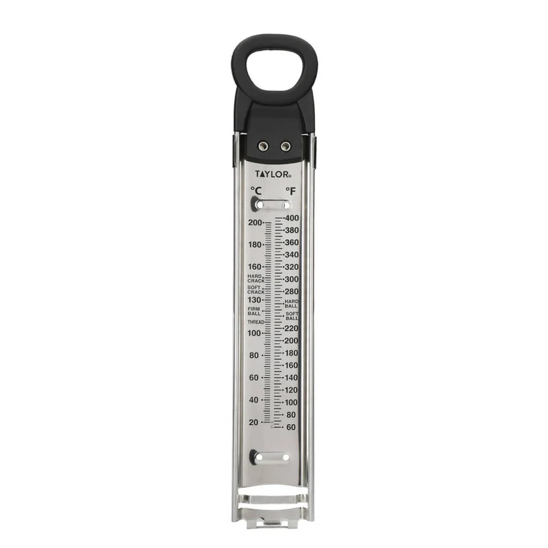 Termómetro para azúcar y frituras de acero inox, con clip de Taylor