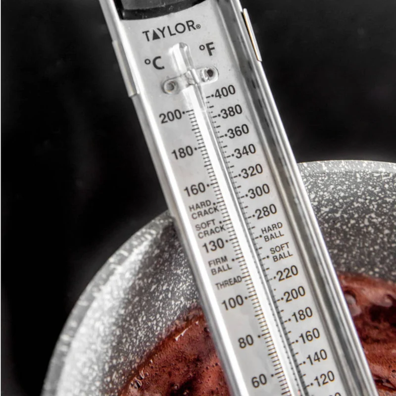 Termómetro para azúcar y frituras de acero inox, con clip de Taylor