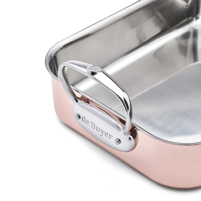 Bandeja asadora de cobre Inocuivre con asas de inox De Buyer
