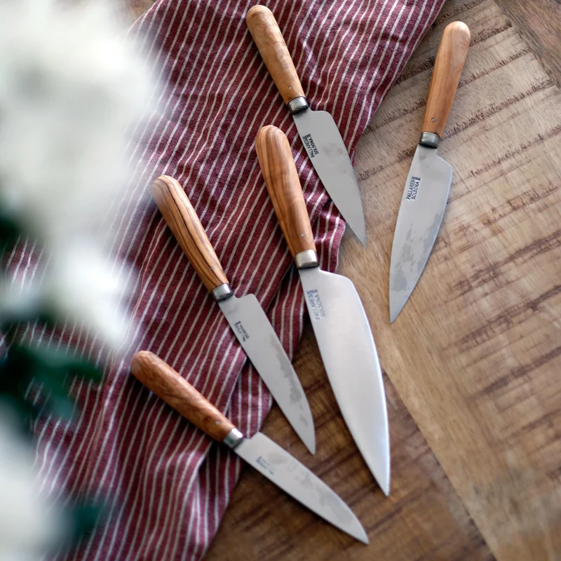 Cuchillos de cocina con mango redondo de olivo Pallarès