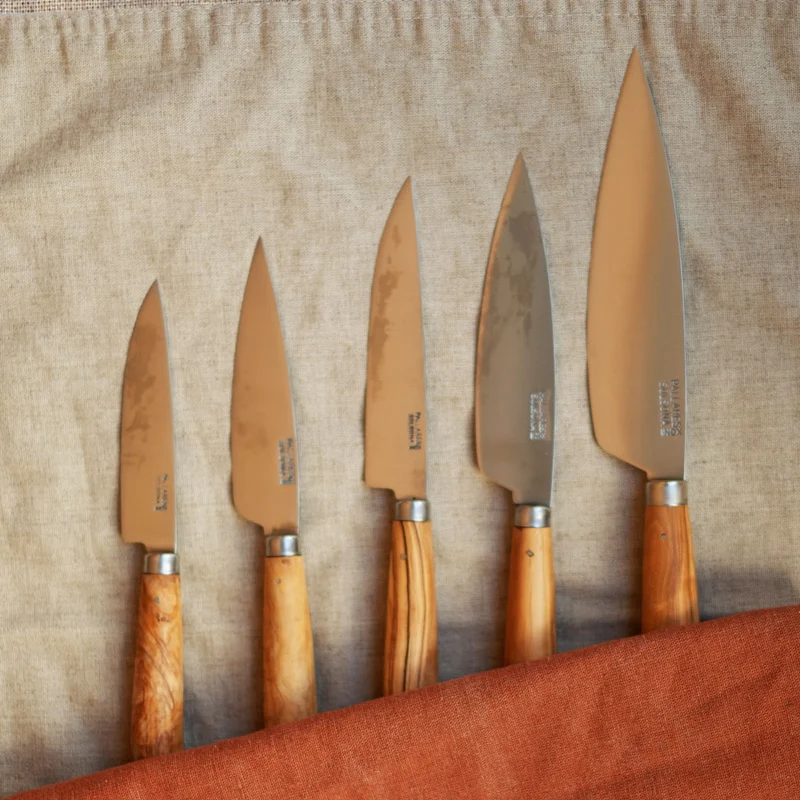 Cuchillos de cocina con mango redondo de olivo Pallarès