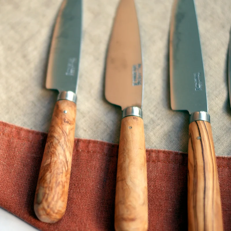Cuchillos de cocina con mango redondo de olivo Pallarès