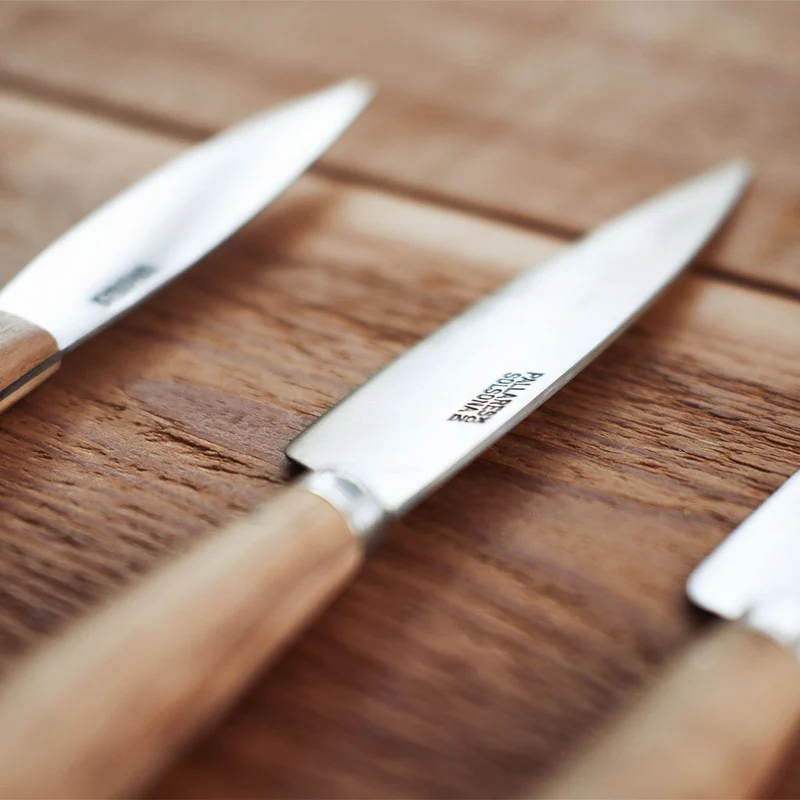 Cuchillos de cocina con mango redondo de olivo Pallarès
