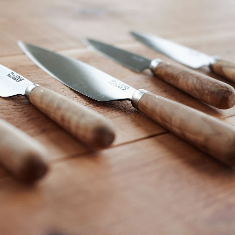 Cuchillos de cocina con mango redondo de olivo Pallarès