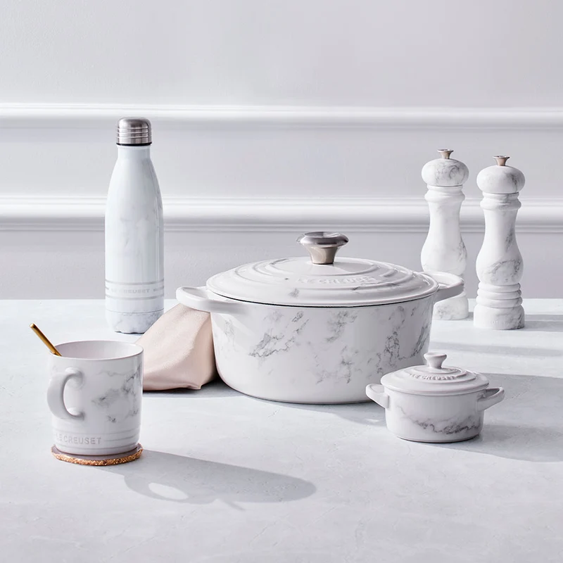 Cocotte de hierro White Marble Le Creuset (Edición Limitada)