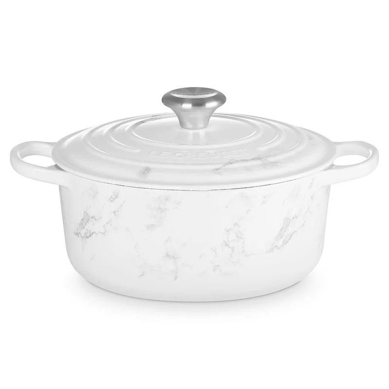 Cocotte de hierro White Marble Le Creuset (Edición Limitada)