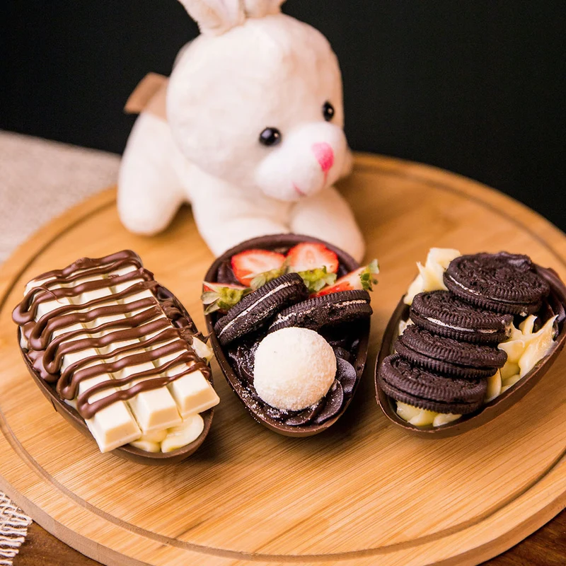 Set de 3 moldes para huevos de chocolate 3D Ibili