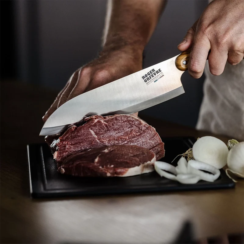 Cuchillo santoku con mango de madera de olivo Roger Orfevre