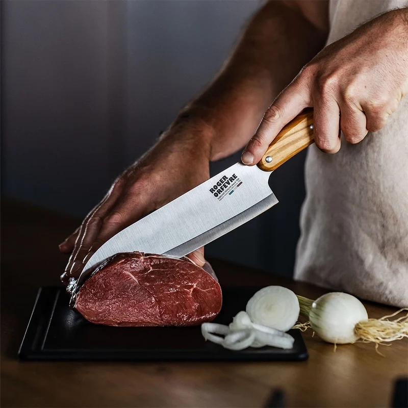 Cuchillo santoku con mango de madera de olivo Roger Orfevre