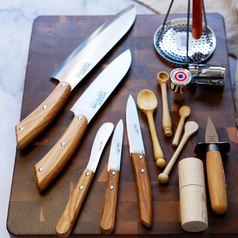 Cuchillo de cocina mango de madera de olivo Roger Orfevre