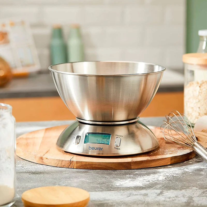 Balanza de cocina 5kg con bol inox KS 54 Beurer