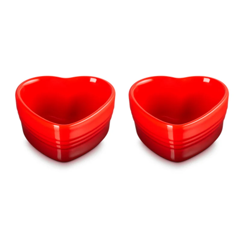 Conjunto de dos ramequines corazón Le Creuset