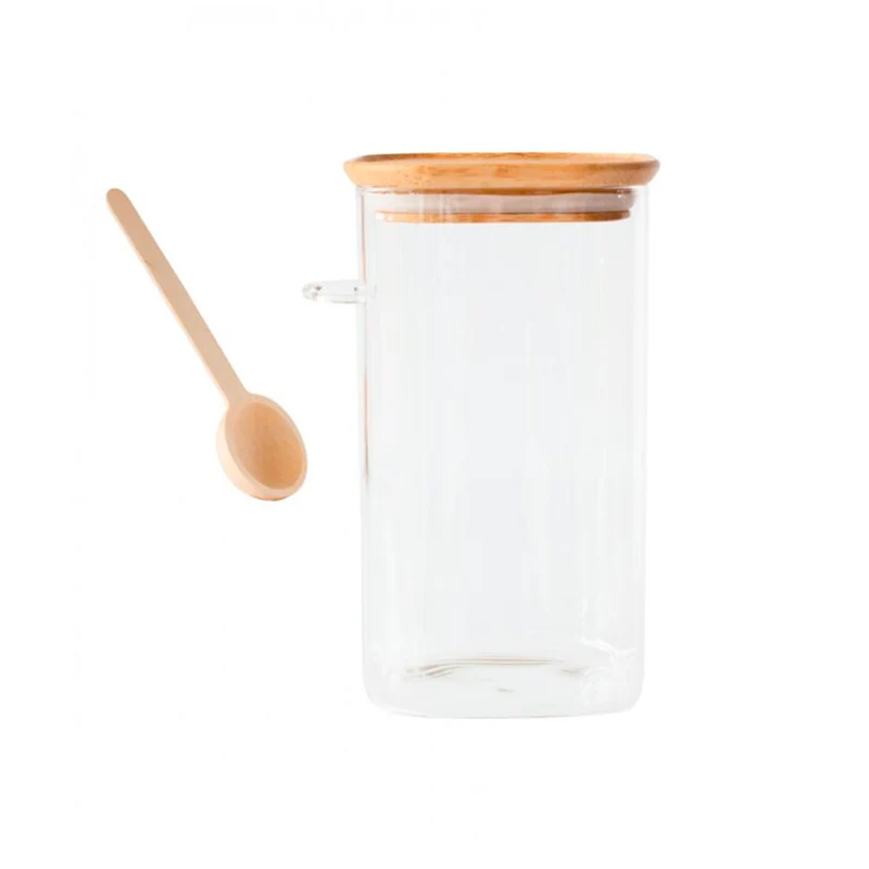 Recipientes de cristal con cuchara medidora de Pebbly