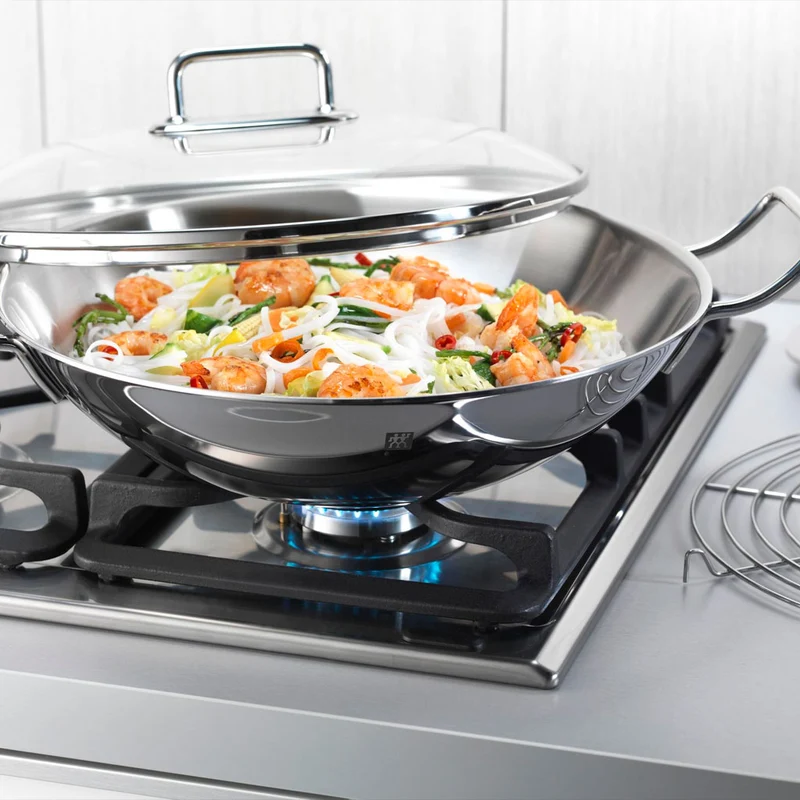 Wok de acero inoxidable con tapa y rejilla Zwilling Plus