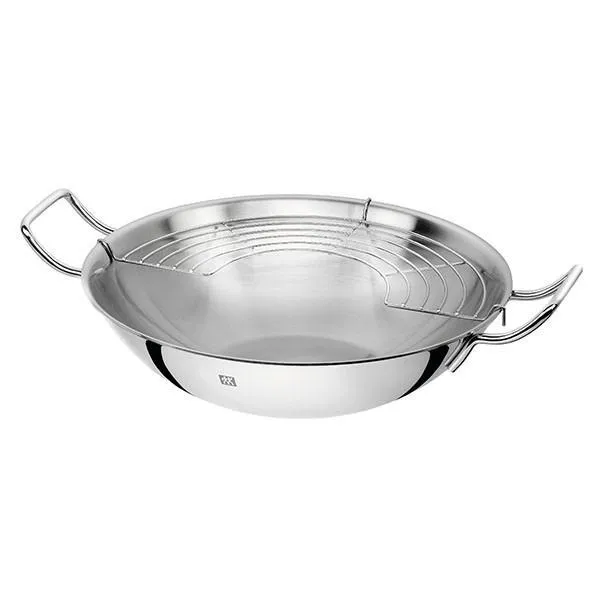 Wok de acero inoxidable con tapa y rejilla Zwilling Plus
