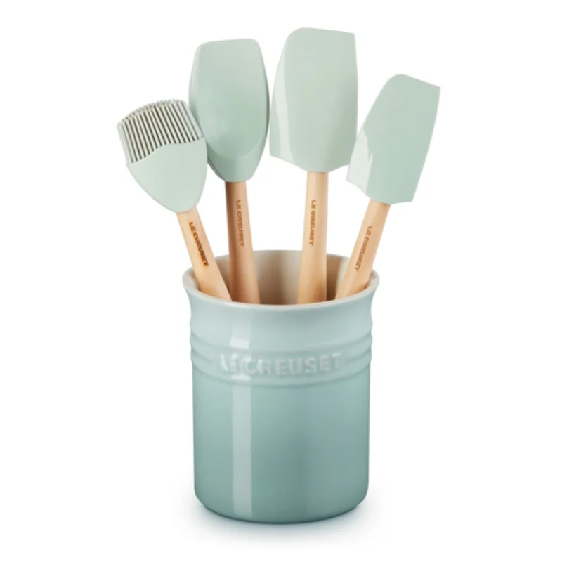 Conjunto de bote con 4 espátulas Le Creuset
