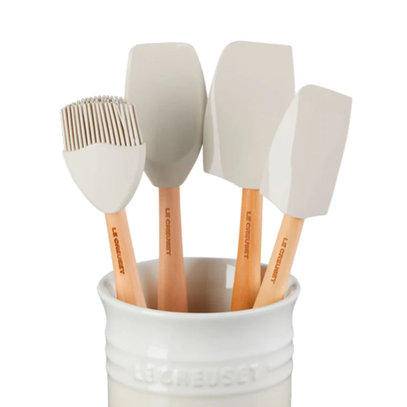 Conjunto de bote con 4 espátulas Le Creuset