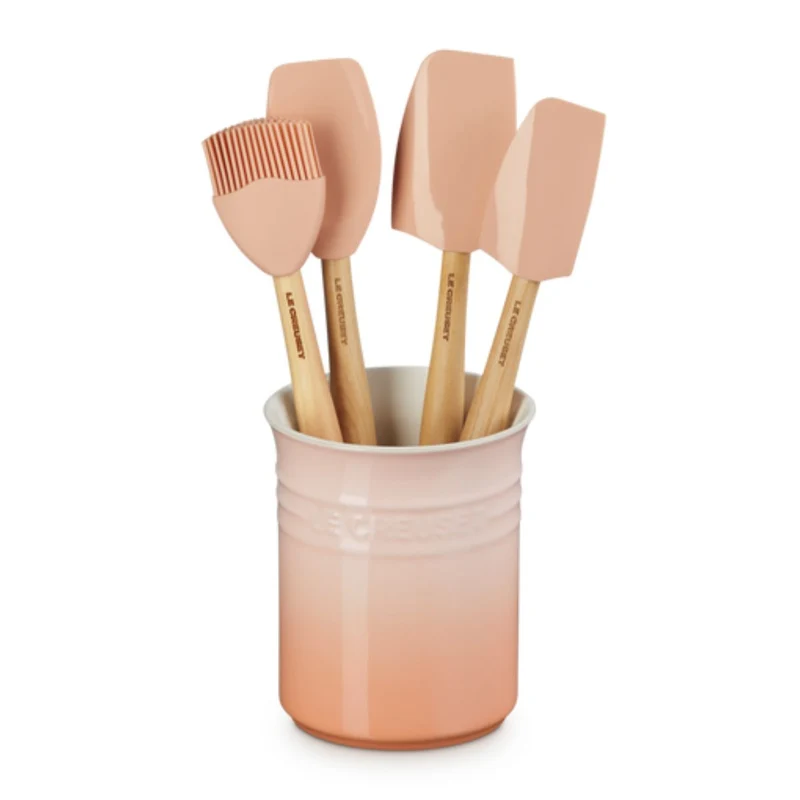 Conjunto de bote con 4 espátulas Le Creuset