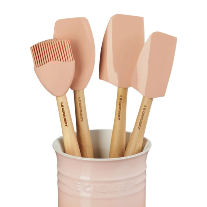 Conjunto de bote con 4 espátulas Le Creuset