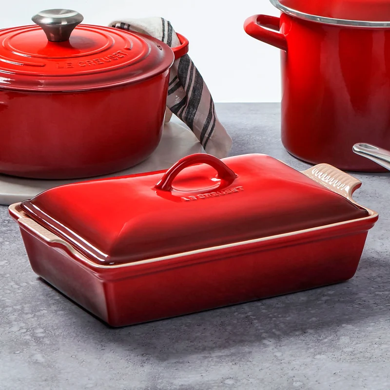 Bandeja cerámica rectangular con tapa Le Creuset