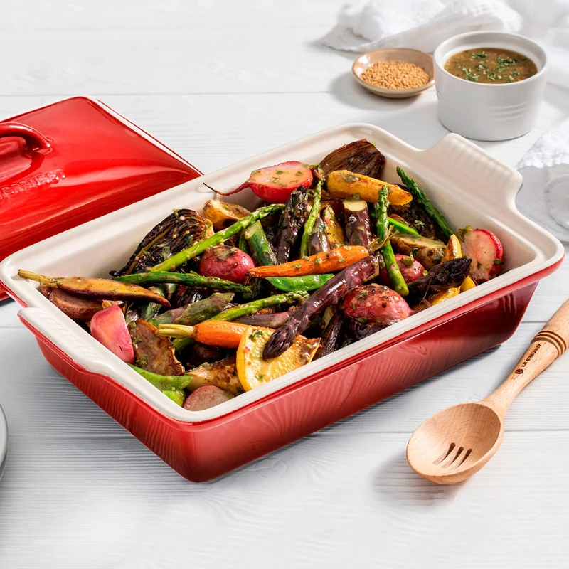 Bandeja cerámica rectangular con tapa Le Creuset