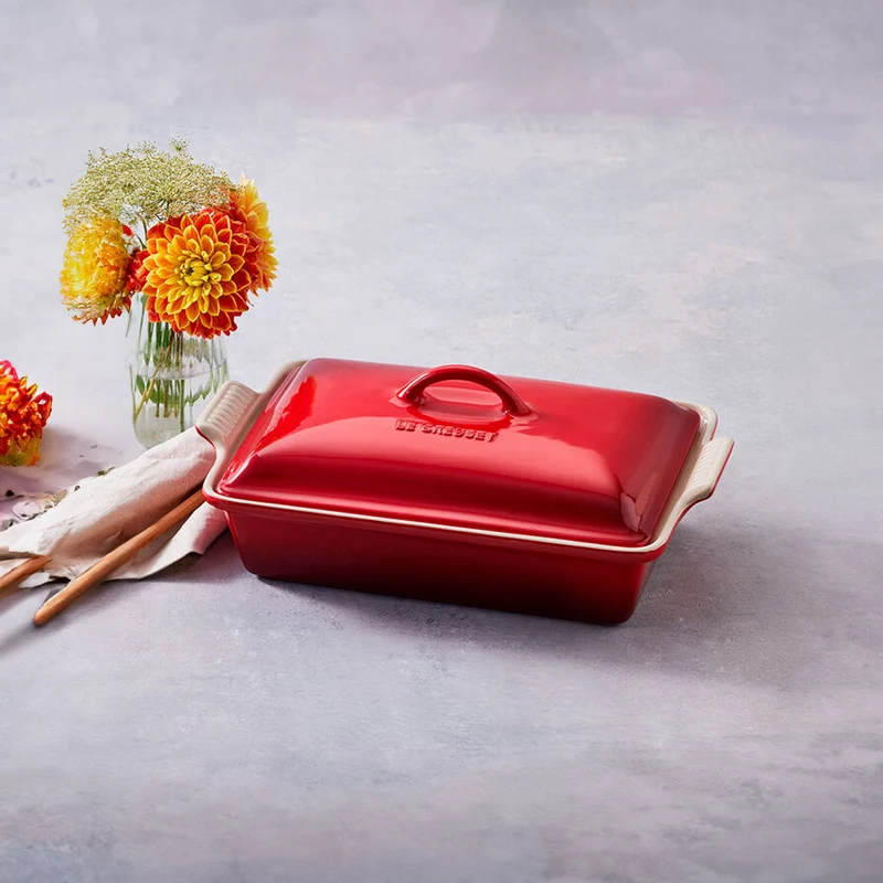 Bandeja cerámica rectangular con tapa Le Creuset