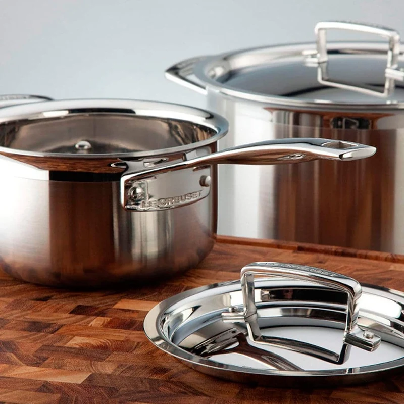 Batería 5 piezas de acero inoxidable Le Creuset
