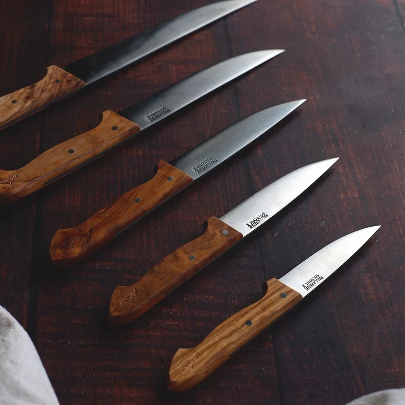 Cuchillos de cocina con mango de olivo Pallarès