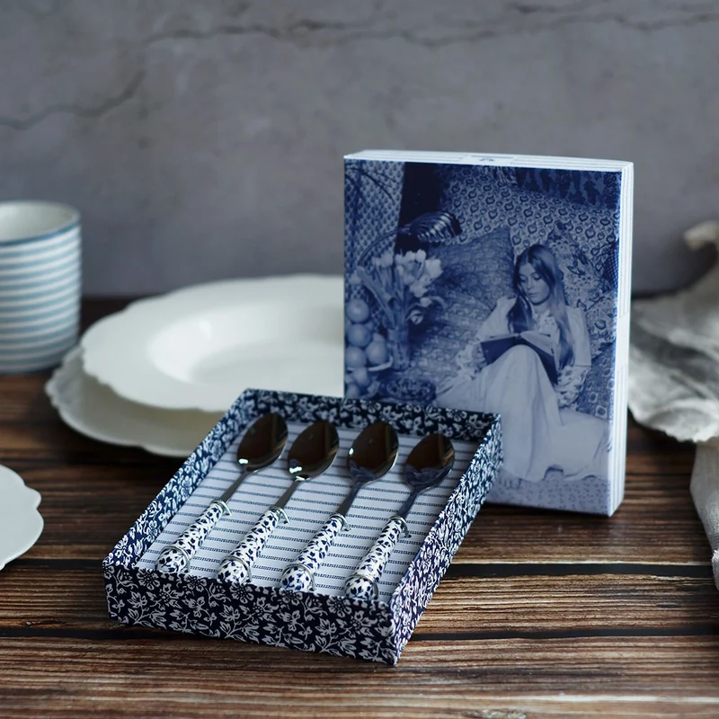 Set de 4 cucharillas Floris Laura Ashley