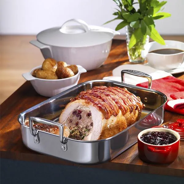 Bandeja asadora de acero inoxidable Le Creuset