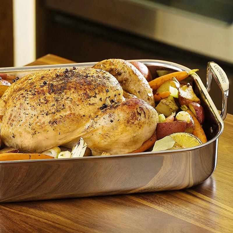 Bandeja asadora de acero inoxidable Le Creuset