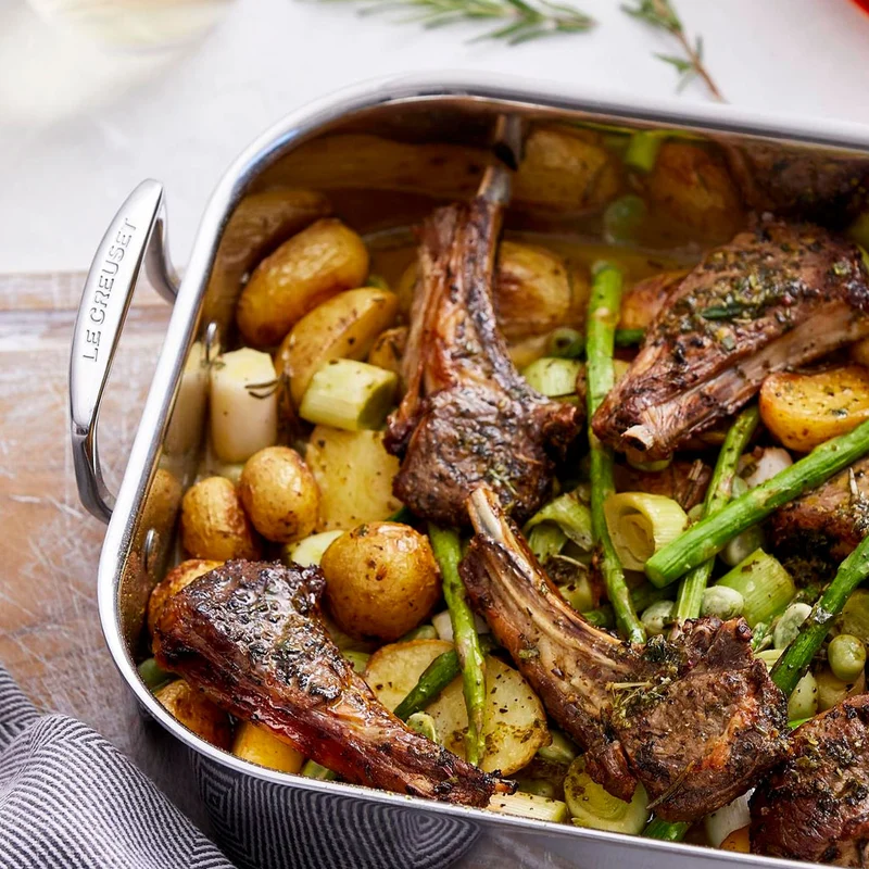 Bandeja asadora de acero inoxidable Le Creuset
