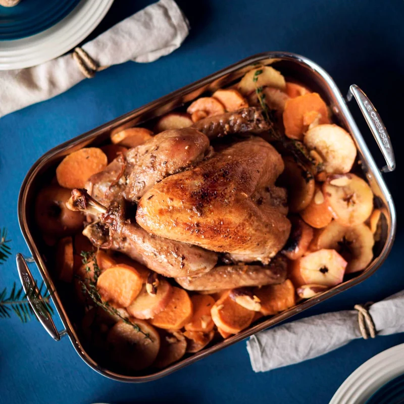 Bandeja asadora de acero inoxidable Le Creuset