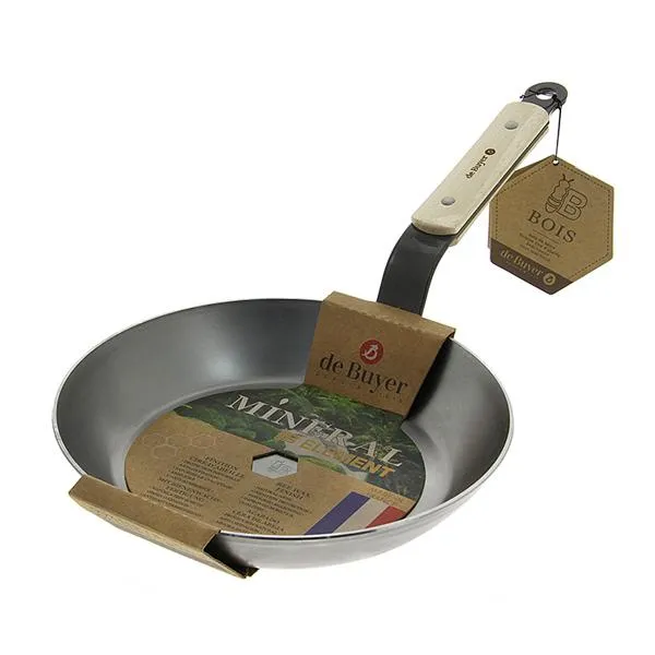 Sartén hierro mineral B con mango de haya De Buyer