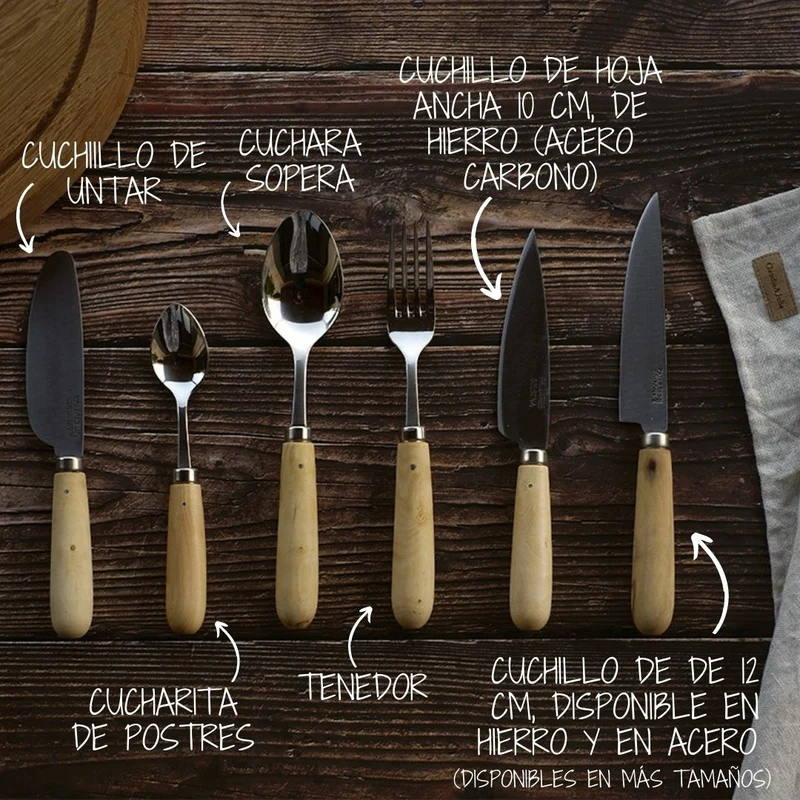 Cuchillos Pallarès INOX con mango de boj (mesa y cocina)