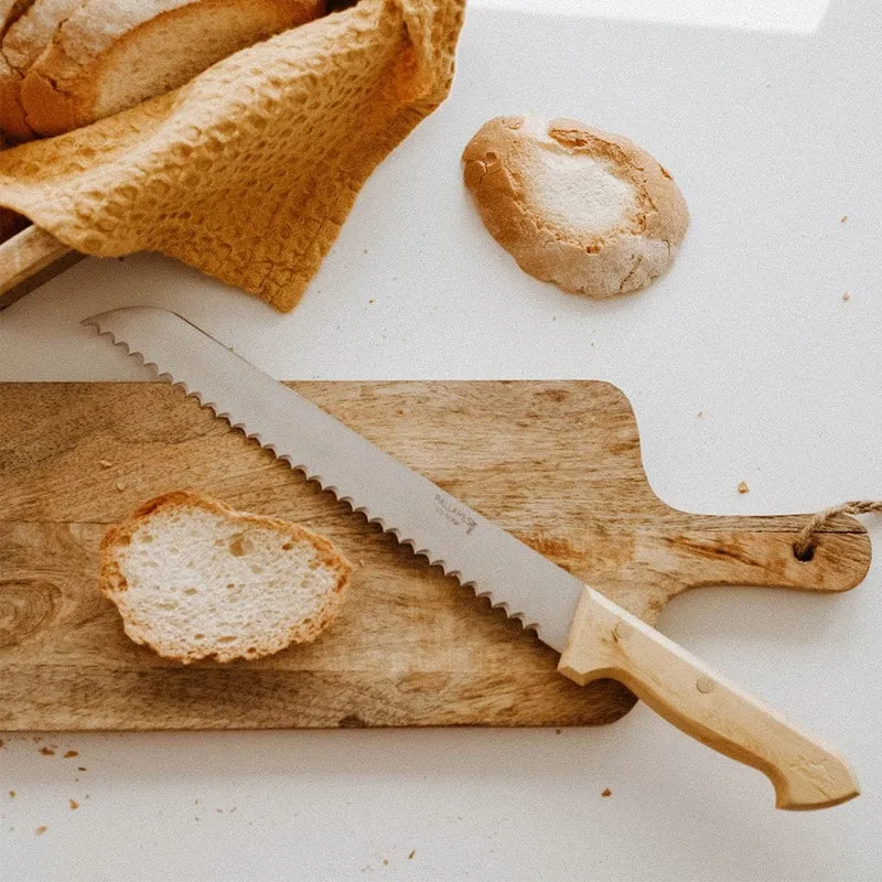 Cuchillo de pan Pallarès de acero inoxidable con mango de boj