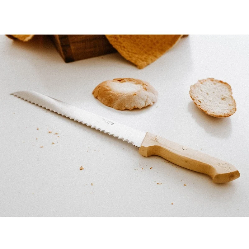 Cuchillo de pan Pallarès de acero inoxidable con mango de boj