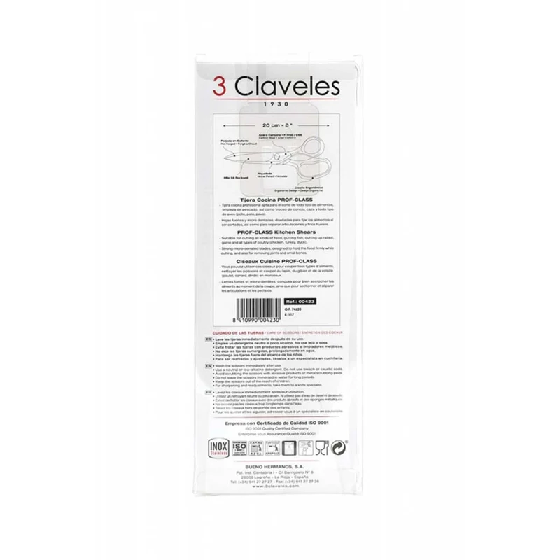 Tijeras de cocina Prof-Class acero inoxidable 3 Claveles