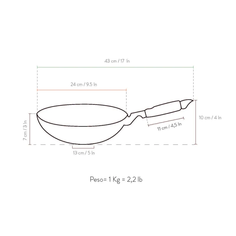 Wok Antiaderente 24 cm