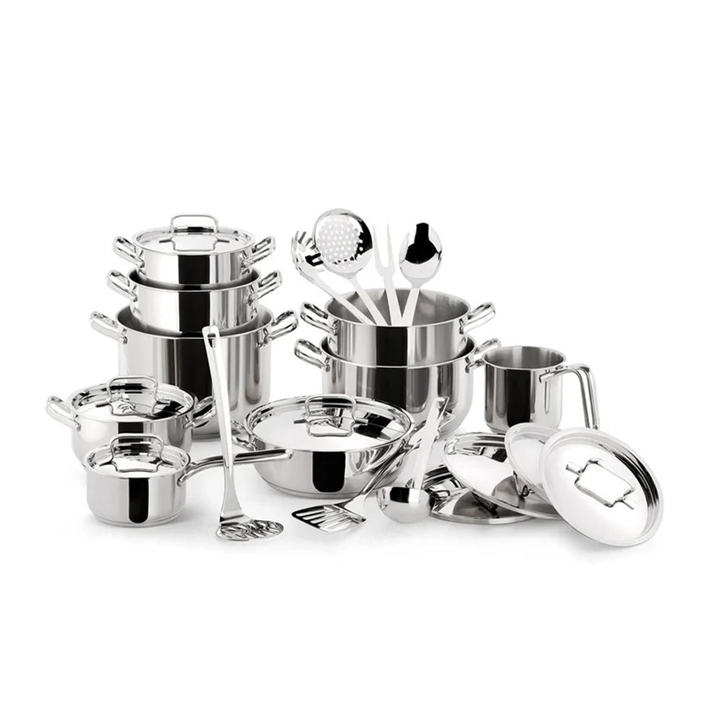 Sfiziosa Batteria Pentole Con Accessori In Acciaio Inox - Set 24 Pz