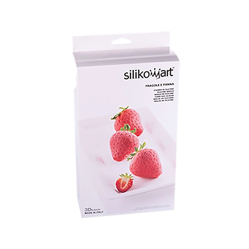 6 Forme - Fragola & Panna 6 Stampo Dolci Frutta Realistica In Silicone