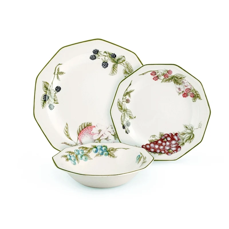 Victorian Orchard James Sadler & Sons Servizio Piatti In Terracotta - Set 18 Pz