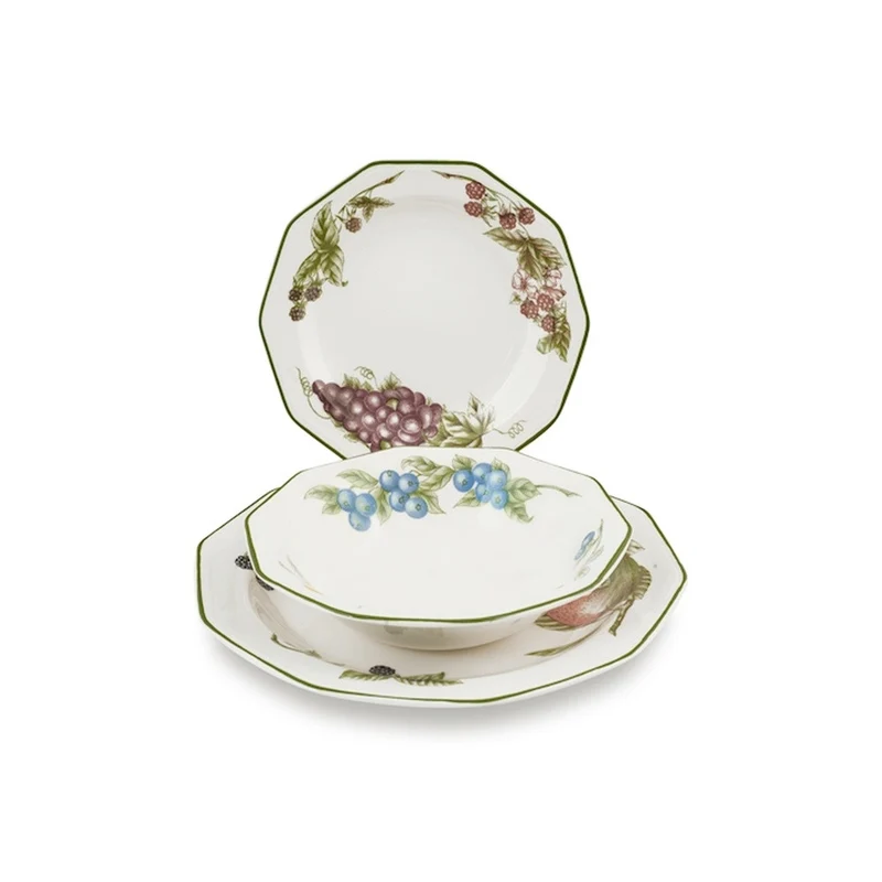 Victorian Orchard James Sadler & Sons Servizio Piatti In Terracotta - Set 18 Pz