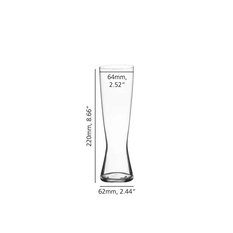 42.5 cl - Beer Classics Pilsner Bicchiere Birra In Vetro Cristallino - Set 2 Pz